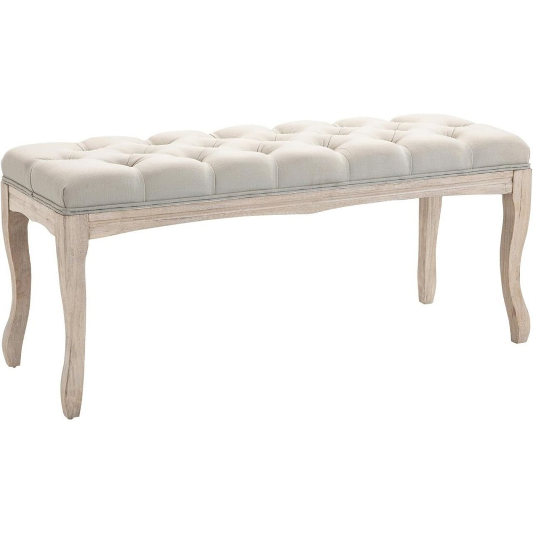 Legno e Tessuto Panche contenitore Beige