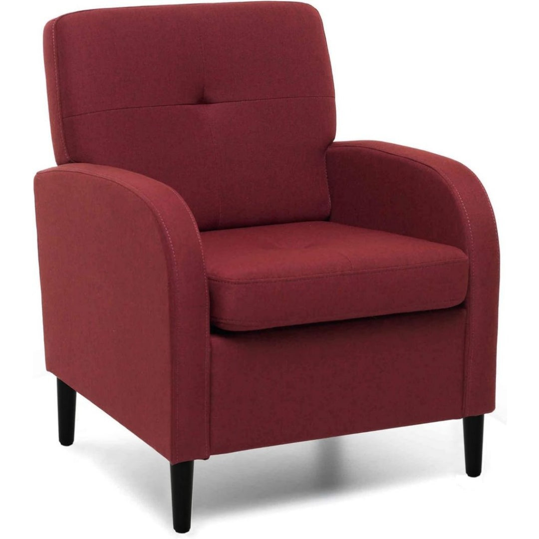 Legno Massello Poltrone Rosso Imbottito