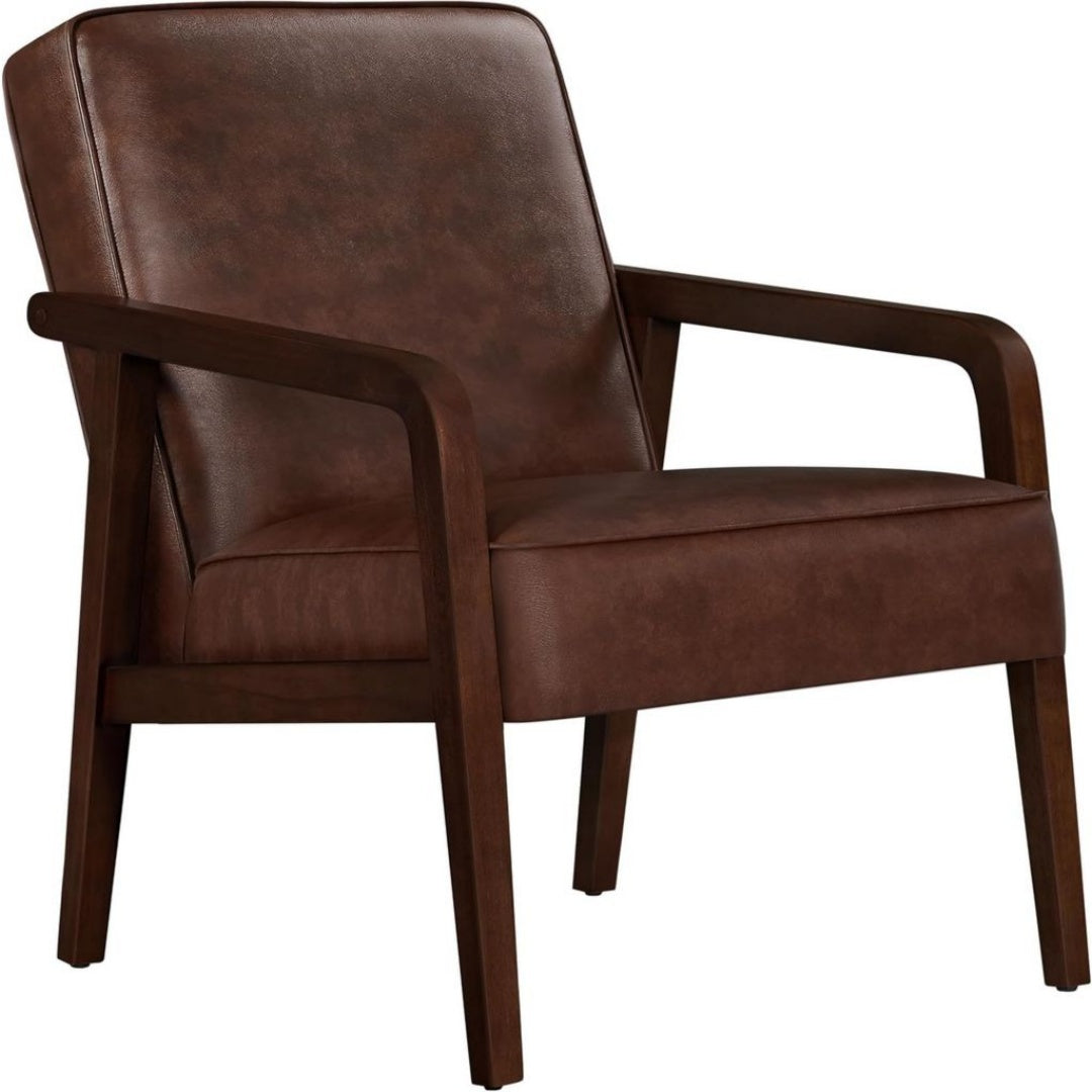 Legno Poltroncine Marrone Imbottito