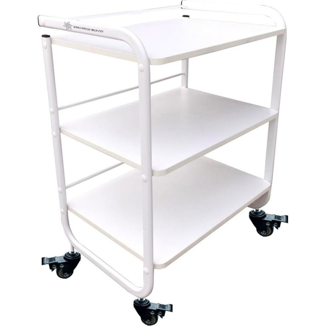 Con Ruote e Legno Carrelli multiuso Bianco